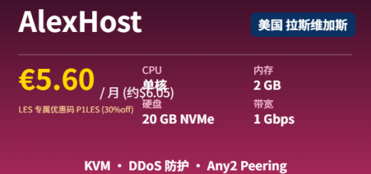 AlexHost Las Vegas P1 €5.60/月