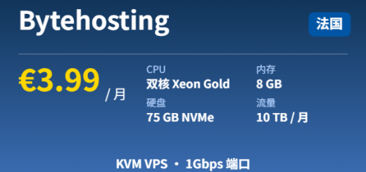 Bytehosting KVM VPS 法国 €3.99/月