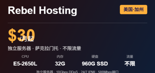 Rebel Hosting 加州独立服务器