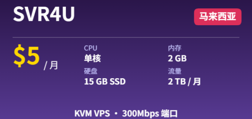 SVR4U KVM VPS 马来西亚 $5/月