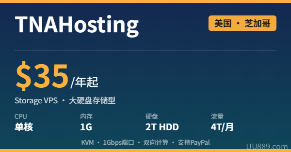 TNAHosting Storage VPS 芝加哥