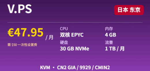 V.PS Tokyo EPYC Flash Gen 2 €47.95/月