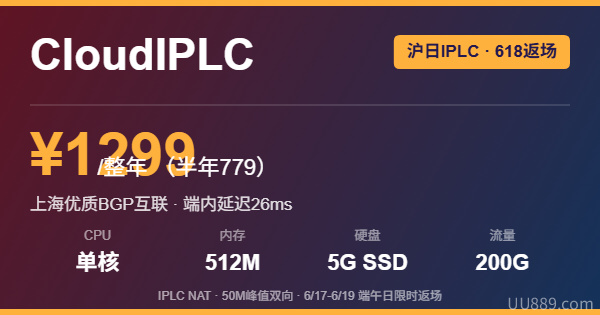 CloudIPLC 沪日IPLC 618返场