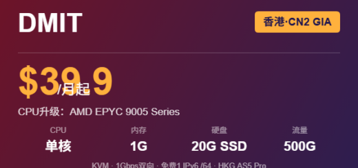 DMIT 香港CN2 GIA EPYC 9005 优惠