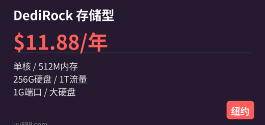DediRock：$11.88/年/单核/512M内存/256G硬盘/1T流量/1G端口/存储型/纽约